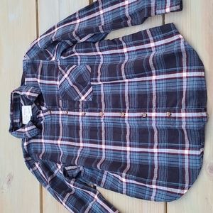 Girl Krazy Plaid  Button-Down Shirt. Size M